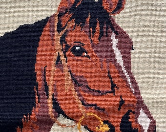 MADE TO ORDER Deposit Needlepoint Horse Pillow or Purse