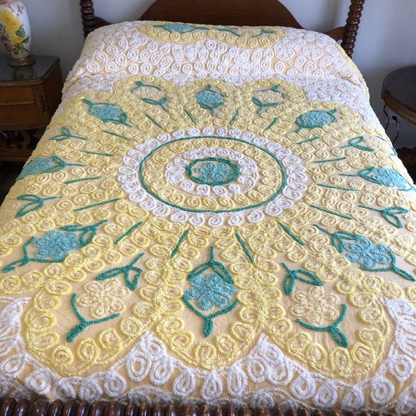 Floral Chenille Bedspread Etsy