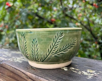 23139 FREE SHIP Green Pines Bowl  4.75” x 2.5” Ready to Ship