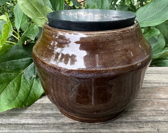 2367 Jar Medium Brown 4” x 3” with Rubber Stopper Ready to Ship