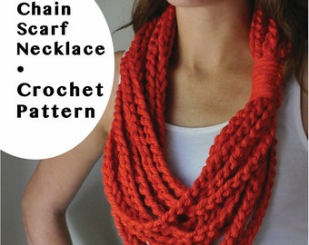 DESCARGA DIGITAL collar de bufanda de cadena patrones de bufanda de crochet para mujeres, regalos hechos a mano para mamá, bricolaje personalizado, patrón de crochet