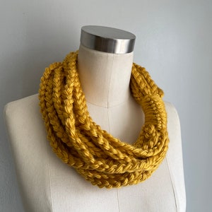 Honeycomb Gold Scarf, Christmas Gifts for Mom, Fashion Scarf, Winter Accessories, Infinity Scarf for Women, Chain Scarf Necklace image 3