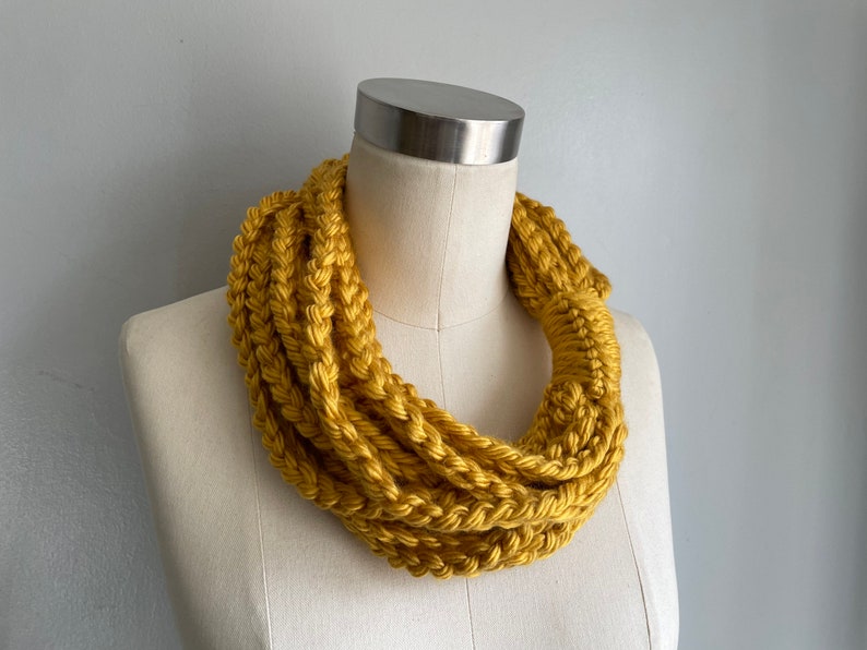 Honeycomb Gold Scarf, Christmas Gifts for Mom, Fashion Scarf, Winter Accessories, Infinity Scarf for Women, Chain Scarf Necklace image 3