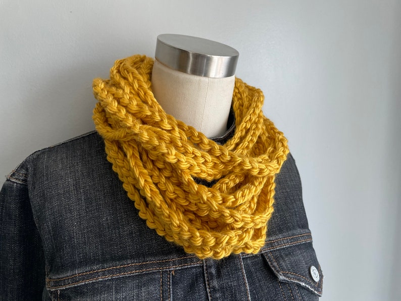 Honeycomb Gold Scarf, Christmas Gifts for Mom, Fashion Scarf, Winter Accessories, Infinity Scarf for Women, Chain Scarf Necklace image 7