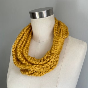 Honeycomb Gold Scarf, Christmas Gifts for Mom, Fashion Scarf, Winter Accessories, Infinity Scarf for Women, Chain Scarf Necklace image 6