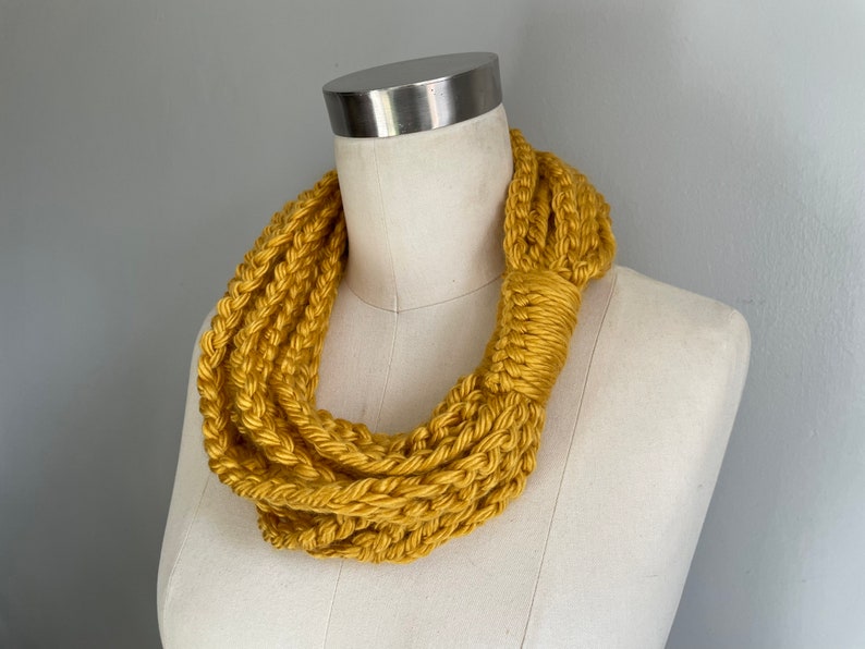 Honeycomb Gold Scarf, Christmas Gifts for Mom, Fashion Scarf, Winter Accessories, Infinity Scarf for Women, Chain Scarf Necklace image 6