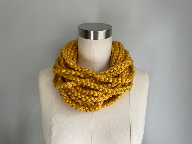 Honeycomb Gold Scarf, Christmas Gifts for Mom, Fashion Scarf, Winter Accessories, Infinity Scarf for Women, Chain Scarf Necklace image 2