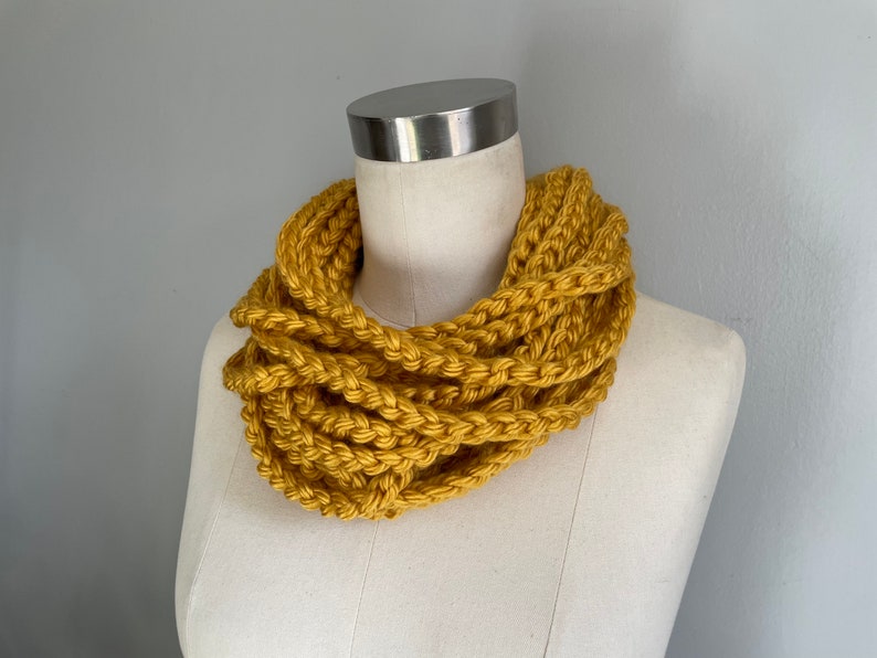 Honeycomb Gold Scarf, Christmas Gifts for Mom, Fashion Scarf, Winter Accessories, Infinity Scarf for Women, Chain Scarf Necklace image 4