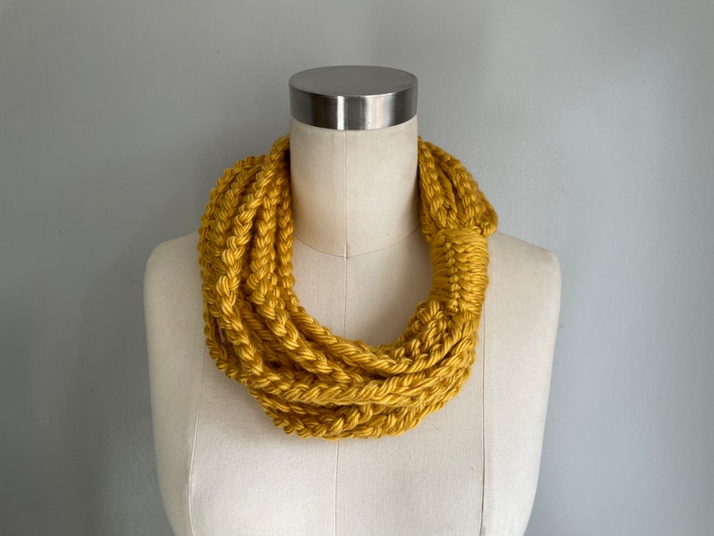 Honeycomb Gold Scarf, Christmas Gifts for Mom, Fashion Scarf, Winter Accessories, Infinity Scarf for Women, Chain Scarf Necklace image 1