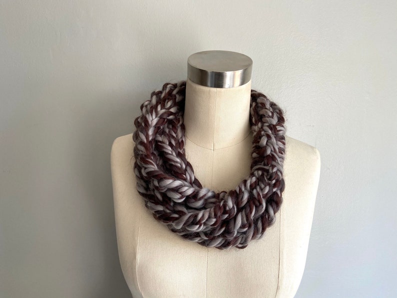 Chain Scarf Necklace, Thick Scarf, Handmade Crochet Gift for Mother from Daughter, Infinity Scarf for Women, Gifts Under 30 image 1