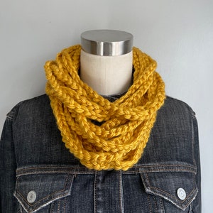 Honeycomb Gold Scarf, Christmas Gifts for Mom, Fashion Scarf, Winter Accessories, Infinity Scarf for Women, Chain Scarf Necklace image 5