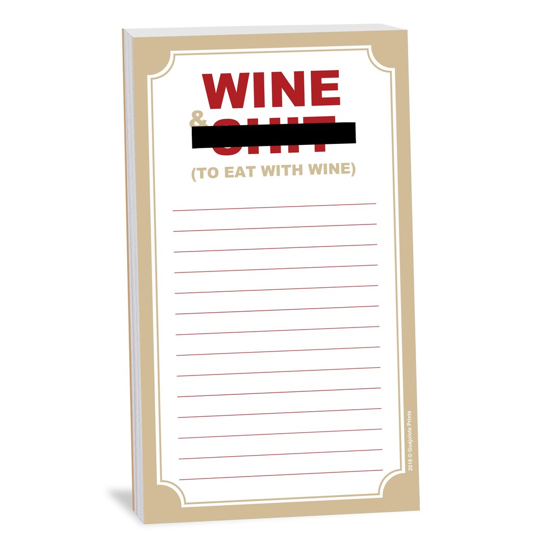 Wine & (censored) Notepad - Funny Grocery List Gag Gift - Etsy