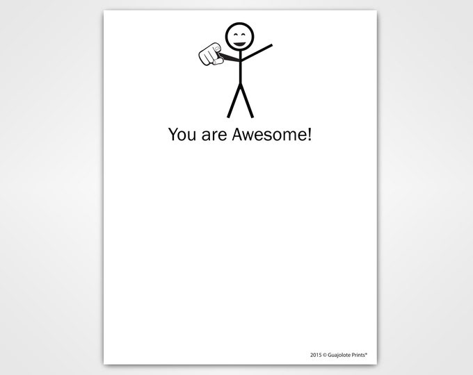 You Are Awesome! - Cute Motivational Notepad