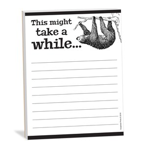 Funny Sloth Notepad: Sarcastic Office Memo Pad