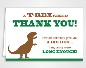 Guajolote Prints Thank You Notes 12 Cards & Envelopes T-Rex