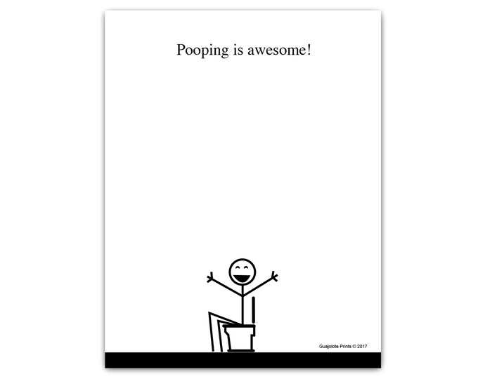 Funny Paper Notepad - Pooping is Awesome! - Novelty Gag Gift for Friends and Coworkers, Cute Memo Pad