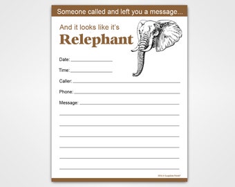 Elephant Notepad - Funny Phone Message Pad