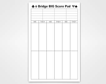 BIG Bridge Score Pad by Guajolote Prints (100 Sheets)