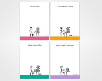 I Understand Nothing and More - 4-Pack Assorted Notepads - Funny Office Gift for Coworkers