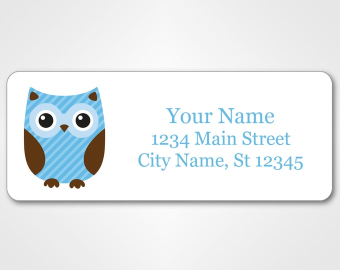 Personalized Return Address Labels - Cute Owl Design - 120 Custom Self-Adhesive Stickers