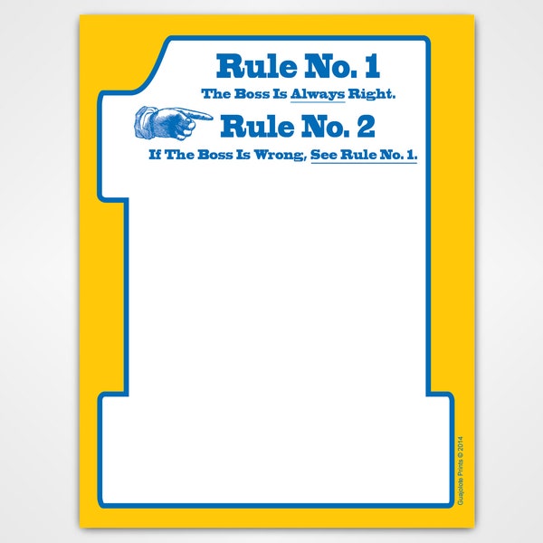 Funny Boss Gift - Work Rules Notepad