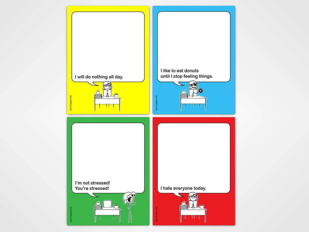 Funny Notepads for Teachers 4pack Office Gift for Coworkers