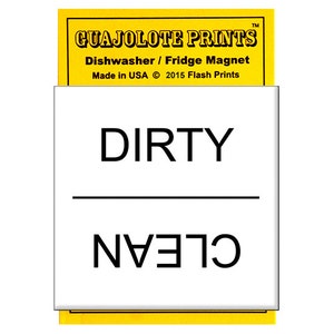 Clean Dirty Dishwasher Magnet Sign Plain White Design image 2