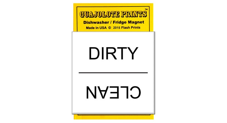 Clean Dirty Dishwasher Magnet Sign Plain White Design image 2