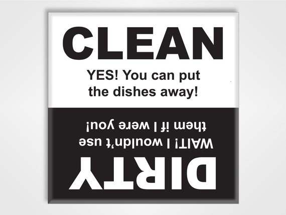 Dishwasher Magnet Clean Dirty Sign Funny