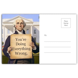 Imprima sus propias postales de protesta en casa - George Washington 4x6, de su elector, para el Congreso, el Senado, para votar