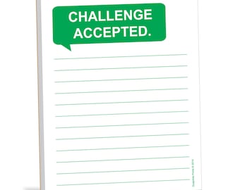 Challenge Accepted Notepad - Funny Gift for Coworker