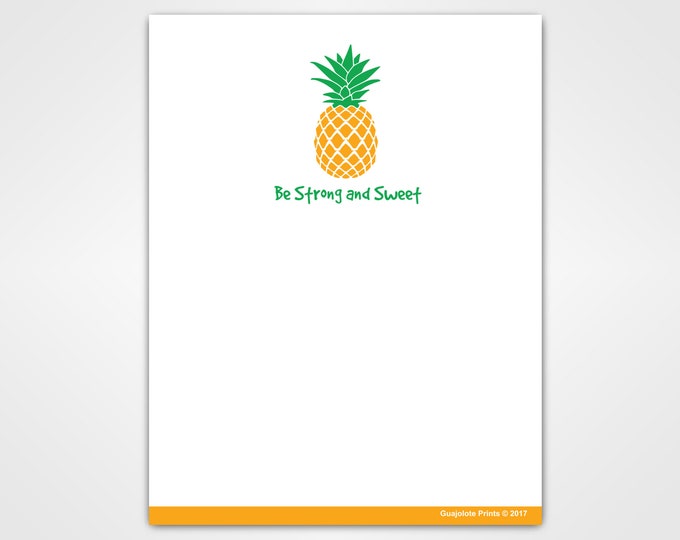 Pineapple Notepad - Be Strong and Sweet Inspirational Novelty Gift  for Best Friend
