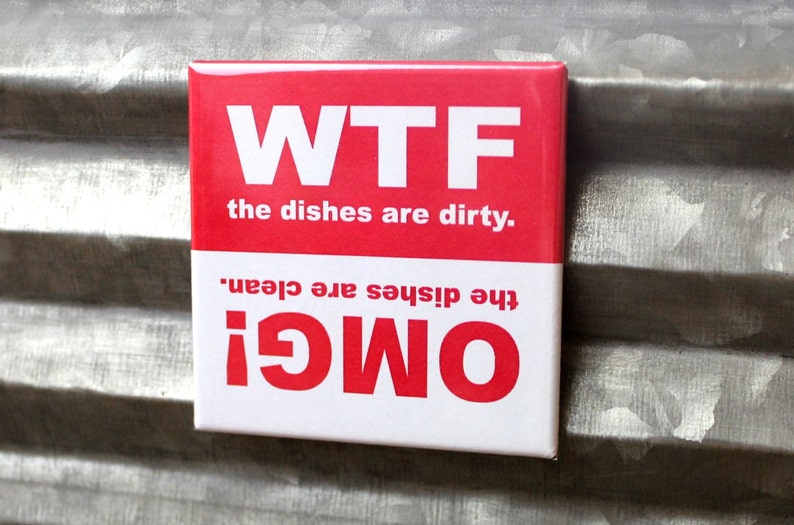 Clean Dirty Dishwasher WTF and OMG Funny Novelty Gift Etsy