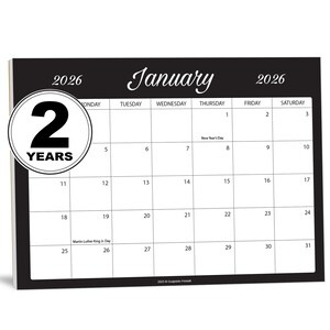 Magnetic Calendar for Refrigerator, 2026-2027, 2 Years - 7.25 x 10 inches (Script-Black)