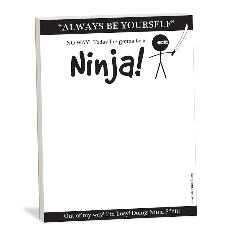 Funny Ninja Notepad - Motivational Gift for Coworkers - Etsy