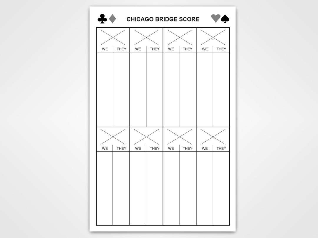 Chicago Style Bridge Score Pad by Guajolote Prints - Etsy