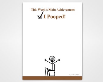 Funny Paper Notepad - I Pooped! - Novelty Gag Gift for Friends and Coworkers, Cute Memo Pad