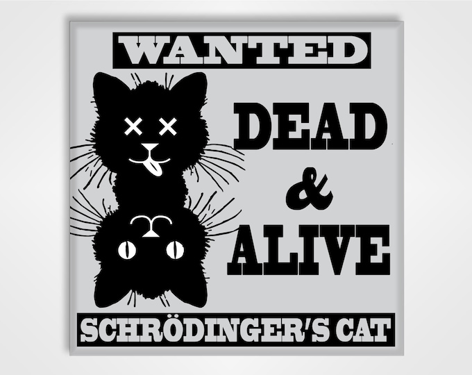 Fridge Magnet - Funny Schrodinger's Cat Dead or Alive