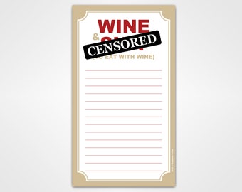 Wine and S*** - Funny Magnetic Grocery List - Mature