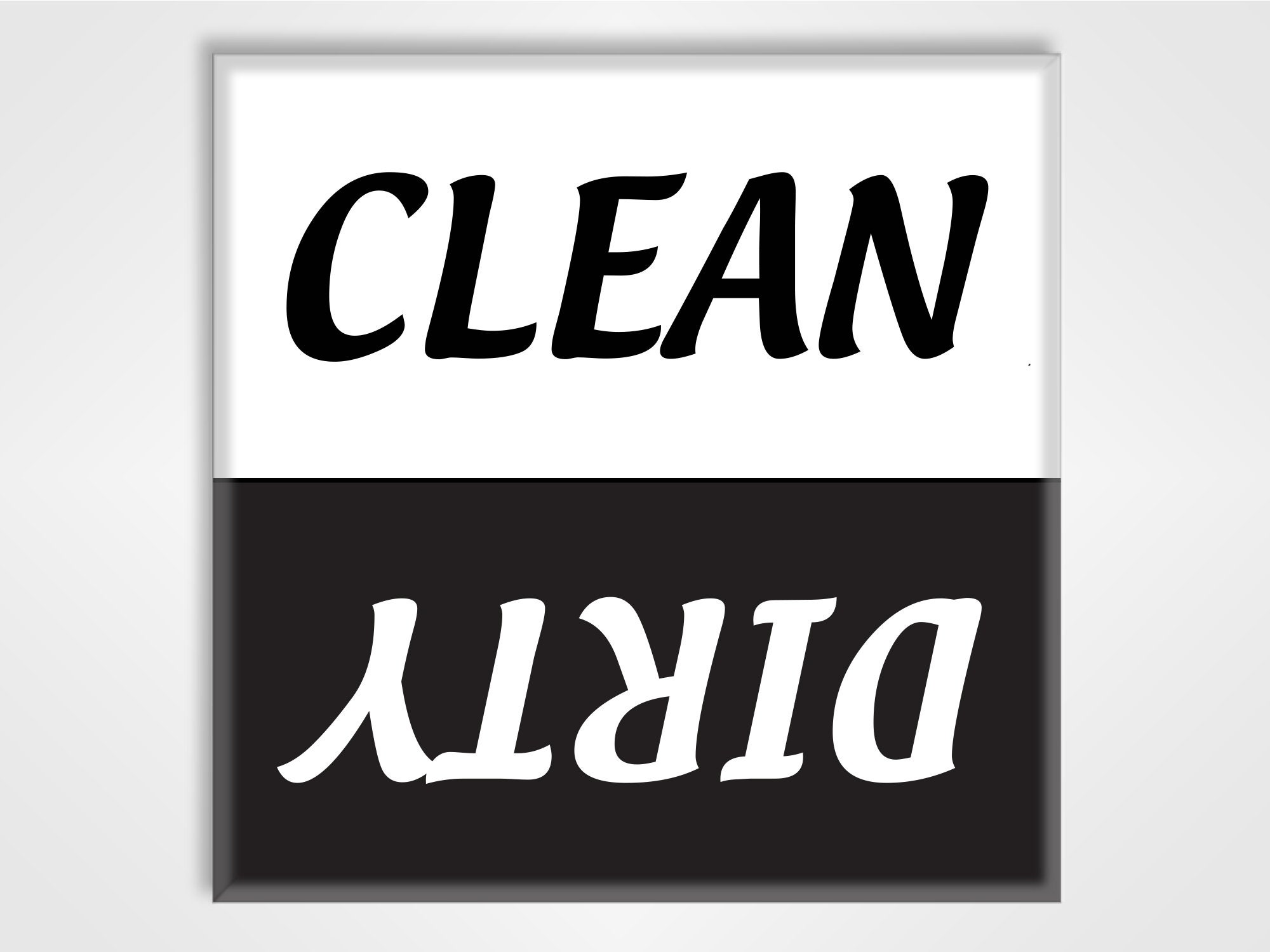 Dishwasher Magnet Clean Dirty Sign - 3 Inch Round Black & White  Refrigerator Magnets - Funny Housewarming Gifts by Flexible Magnets