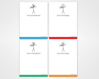 Motivational Notepad Set - Funny Coworker Gift, You Are Impressive - 4 Pack