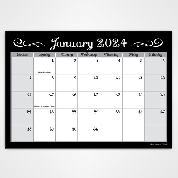 Chalkboard Calendar Etsy