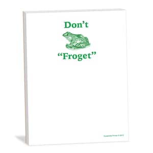 Funny Frog Memo Pad: &quot;Don&#39;t Froget&quot; Sarcastic Notepad