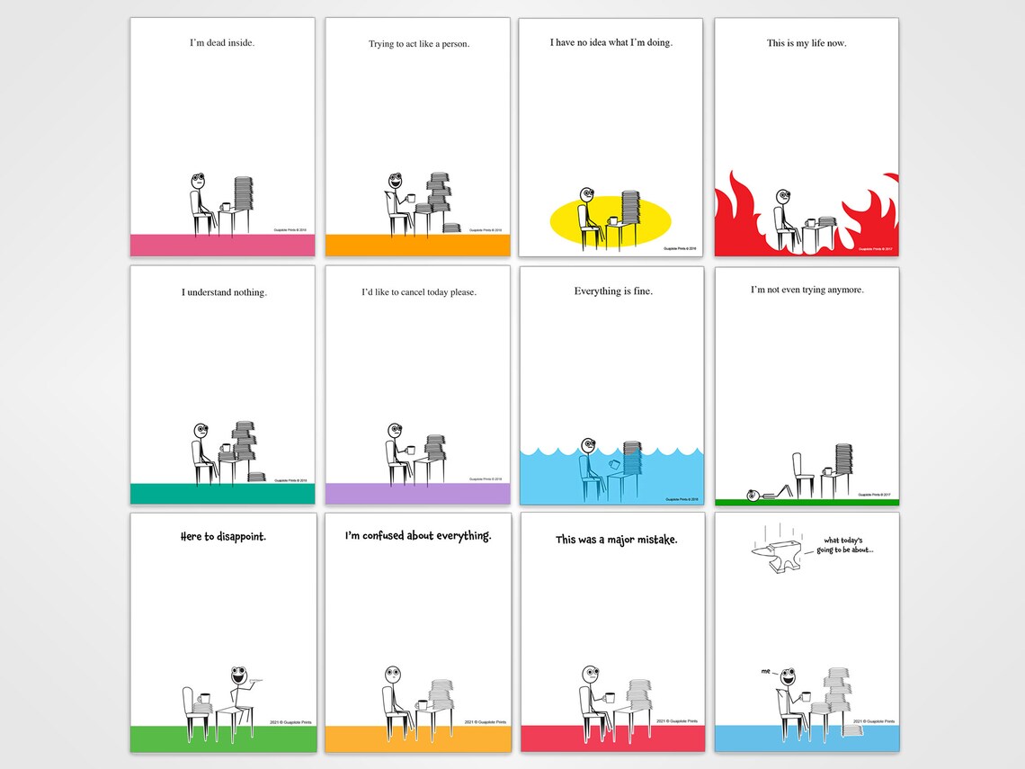 Funny Novelty Memo Pads 12 Items Sarcastic Office Gag Gift Etsy