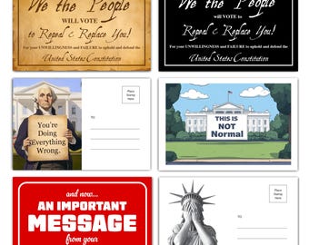 We The People - Assorted Political Voting Postcards from Your Constituents -For Congress, Senate and All Elected Officials, 4x6 Inches
