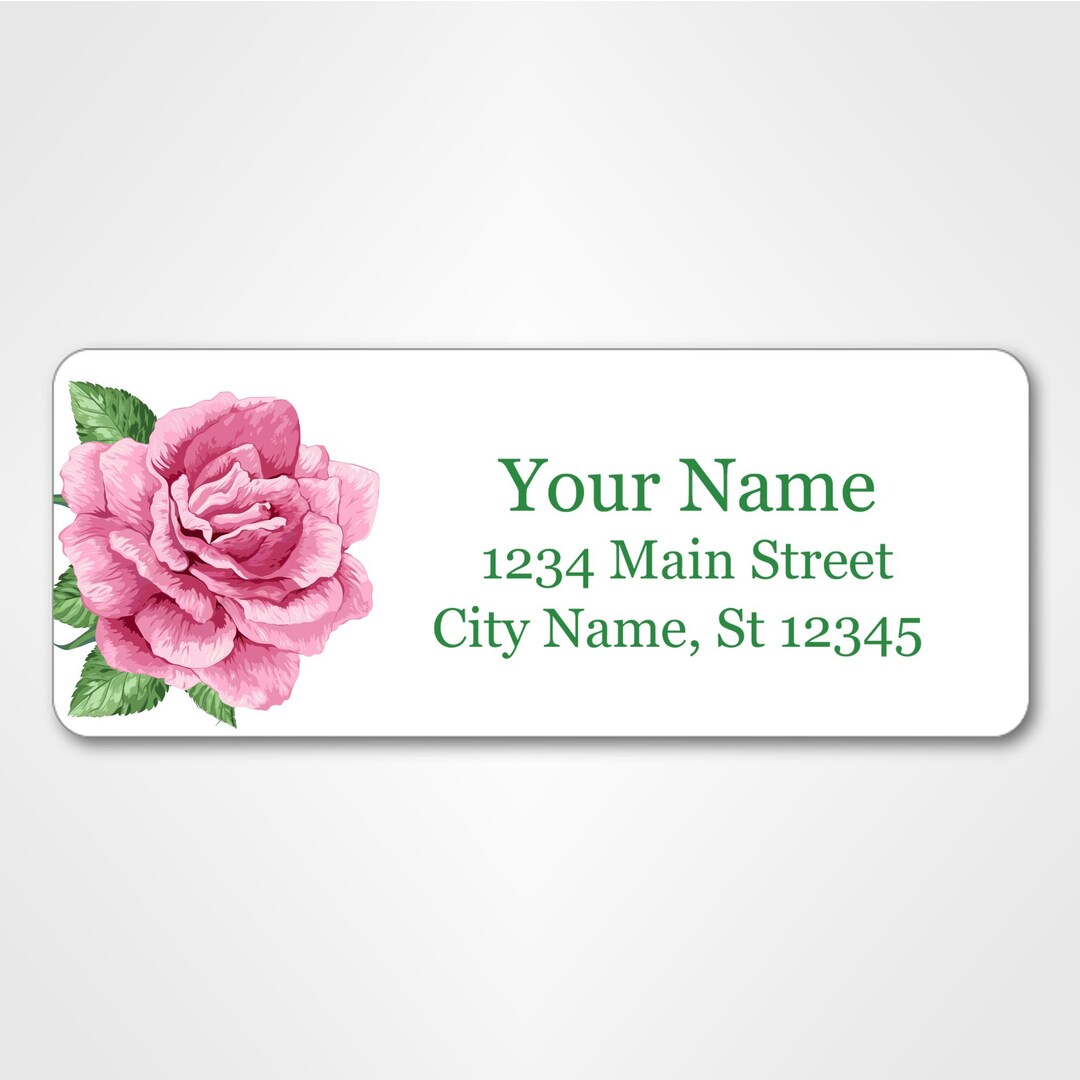 Personalized Rose Return Address Labels: Custom Stickers - Etsy