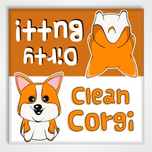 Clean Dirty Dishwasher Magnet Sign - Funny Corgi Butts Design