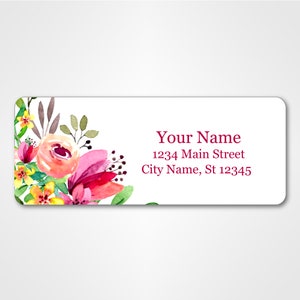 Personalized Return Address Labels - Custom Floral Stickers - 120 Self-Adhesive Labels for Mail, Packages, Weddings, Gifts & Holidays