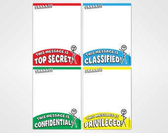 Top Secret Notepads (4-Pack) - Funny White Elephant Gift for Boss, Coworkers