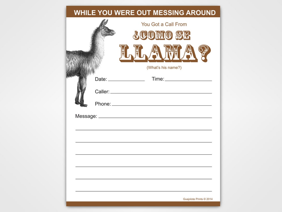 Como Se Llama Funny Phone Message Pad Etsy